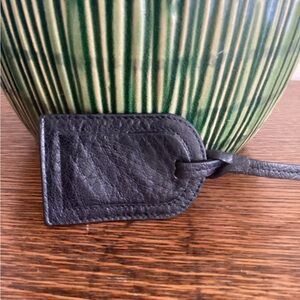 Black Leather Luggage Tag